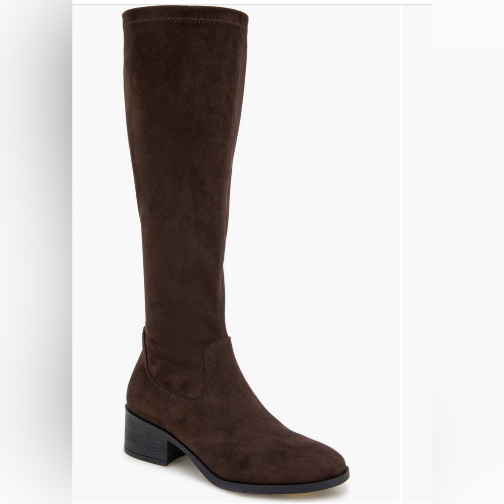 Kenneth Cole Reaction Size 5.5 Chocolate Faux Suede Knee High Boots